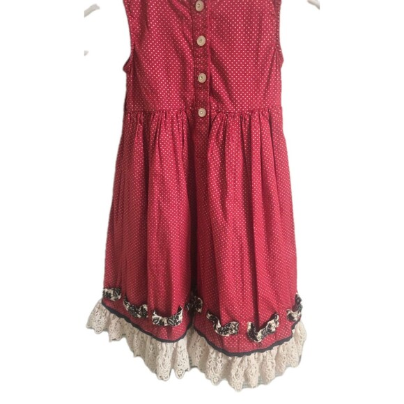 Mustard Pie Girls 4T Boutique Dress Red Polka Dot w/ Lace & Bow Trim –... - Picture 7 of 9